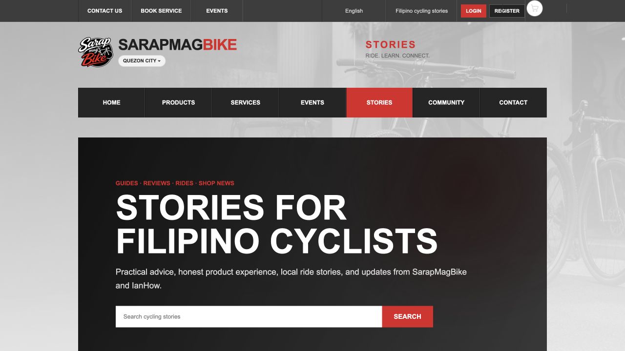 SarapMagBike Stories page for Filipino cyclists